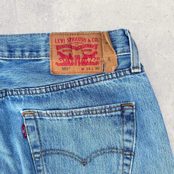 Vintage Levi’s Men’s 501 Blue Straight Leg Jeans, Size 34x30 - Picture 3 of 4
